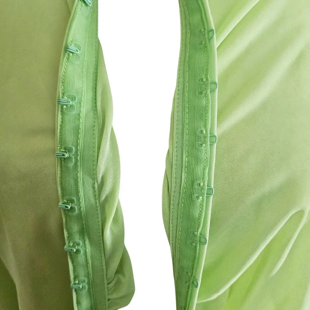 SKIMS Summer Mesh Long Sleeve Beach Cover Up Dress Neon Green XL